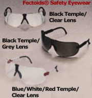 AOSafety Fectoids Black Temple Clear Lens - Gray Lenses - (Med)